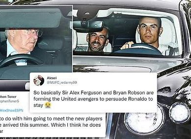 Ronaldo looks set to remain at Old Trafford after meeting with Man United board and Sir Alex Ferguson