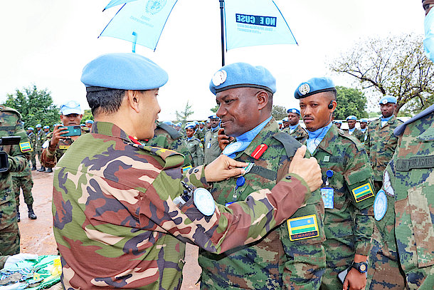 Rwandan soldiers serving in UN mission in South Sudan honoured with medals for their work