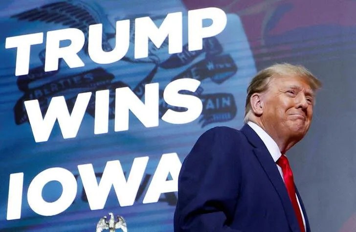 Trump secures resounding victory in the first 2024 Republican presidential contest in Iowa
