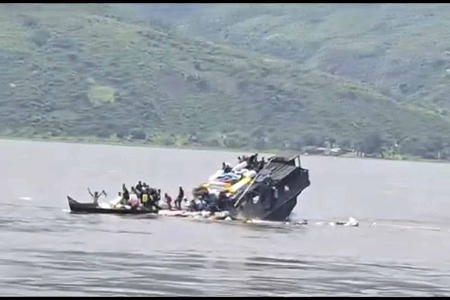 Dozens presumed dead after an overloaded boat capsizes on Lake Kivu in DR Congo