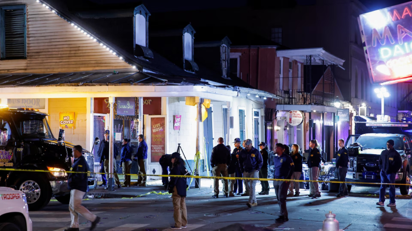 Police in New Orleans scour debris for leads in truck rampage that killed 15, injured 30 three hours into New Year