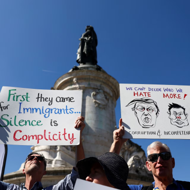 Hundreds of protesters in European cities slam US President Trump and his advisor Elon Musk