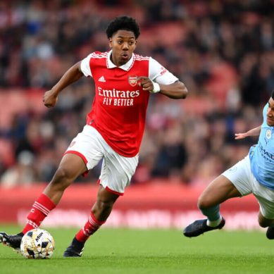 After signing bumper deal Arsenal’s teenage fullback Myles Lewis-Skelly reveals ‘mamba mentality’ that endears him to fans, team manager
