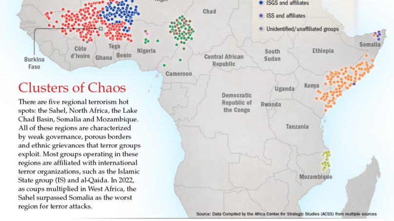 Africa pulls ahead of the world as the epicentre of terrorism with Burkina Faso perched at the top