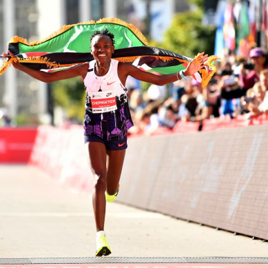 Kenyan world record holder Chepngetich slapping with four-year ban for doping, she’ll retain her record