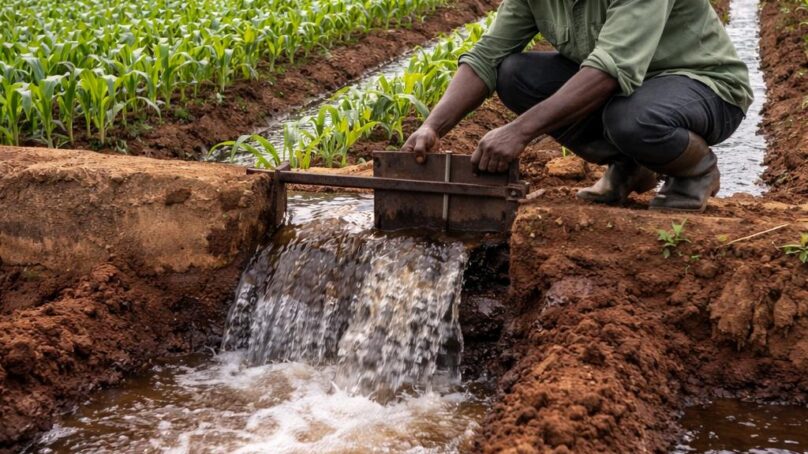 Farmers in rain-rich Rift Valley region in Kenya resort to gravity-powered irrigation for round-the-year food supply