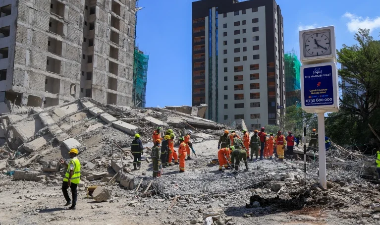 16-storey building under construction collapses in Kenyan capital, Nairobi, 4 people feared dead