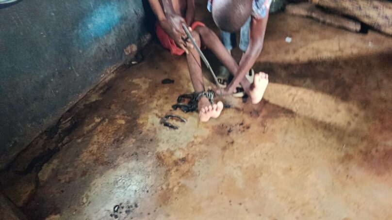 Police in Kwale County rescue mental patient detained and chained by witchdoctor for five months