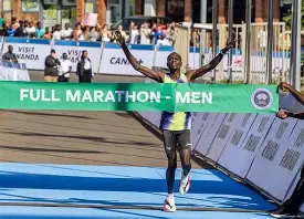 Kephar Lumbasi Namutala wins men’s Kigali International Peace Marathon as Kenya sweeps men’s and women’s titles